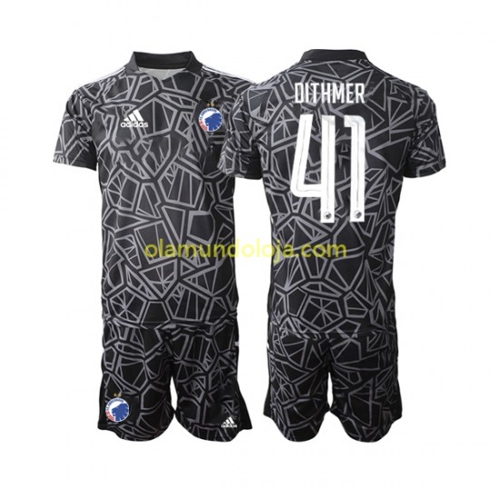 Camisola FC Copenhague Andreas Dithmer 41 Guarda-redes Criança Equipamento Primeiro 2022-2023 Manga Curta